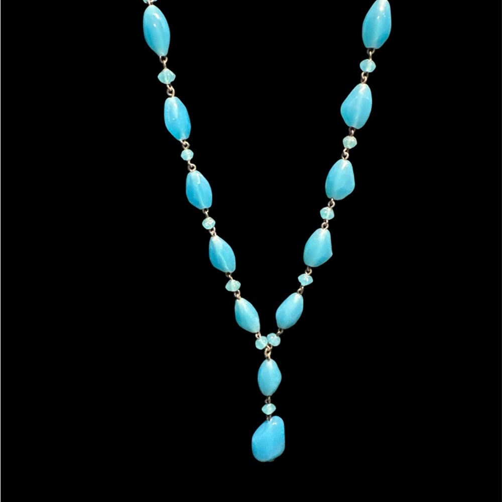 Turquoise Blue‎ Beaded Necklace